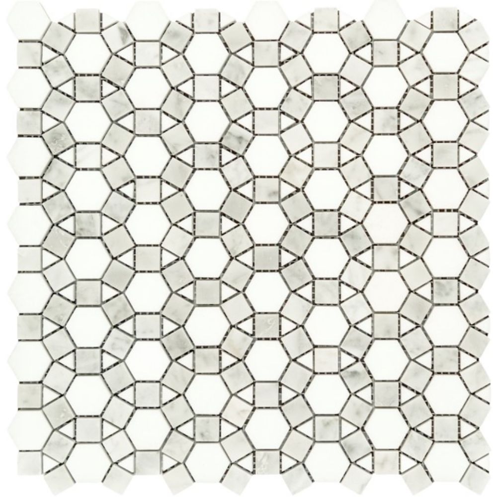 Belluno Designs FLO-1002 Flora 2.5" x 2.5" Thassos Mosaic Polished Wall & Floor Tile